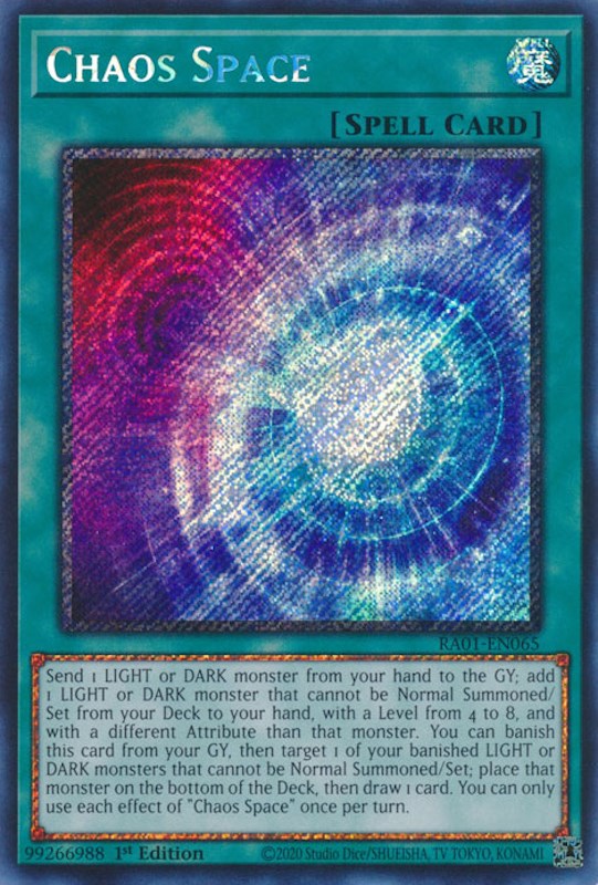 Chaos Space [RA01-EN065] Platinum Secret Rare | Event Horizon Hobbies CA