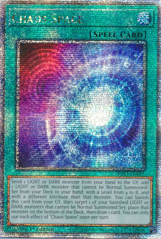 Chaos Space [RA01-EN065] Quarter Century Secret Rare | Event Horizon Hobbies CA