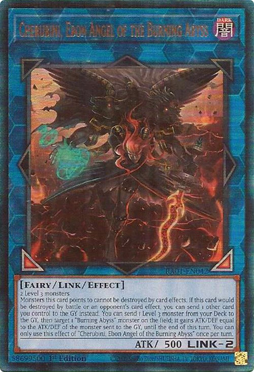 Cherubini, Ebon Angel of the Burning Abyss [RA01-EN042] Prismatic Ultimate Rare | Event Horizon Hobbies CA