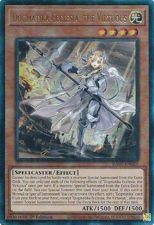 Dogmatika Ecclesia, the Virtuous [RA01-EN020] Prismatic Ultimate Rare | Event Horizon Hobbies CA