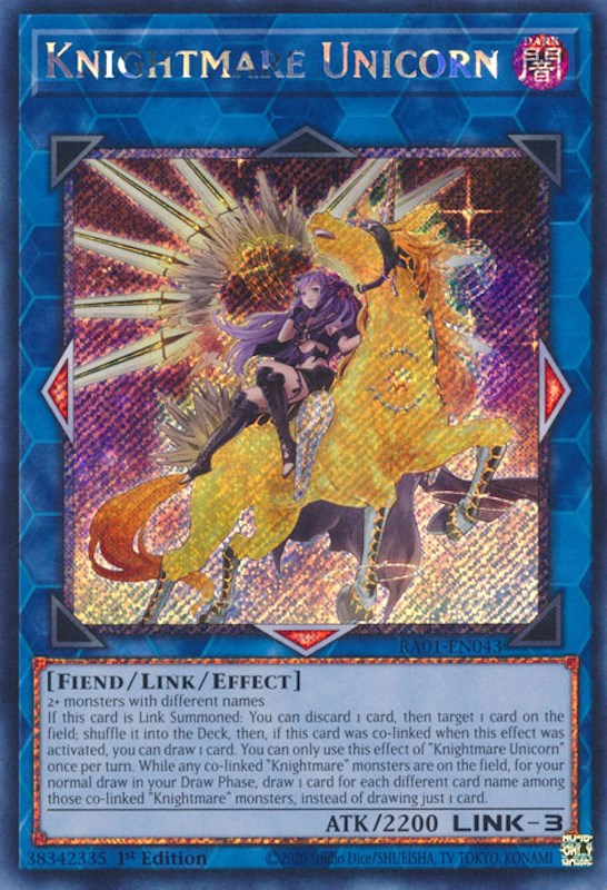 Knightmare Unicorn (Alternate Art) [RA01-EN043] Platinum Secret Rare | Event Horizon Hobbies CA