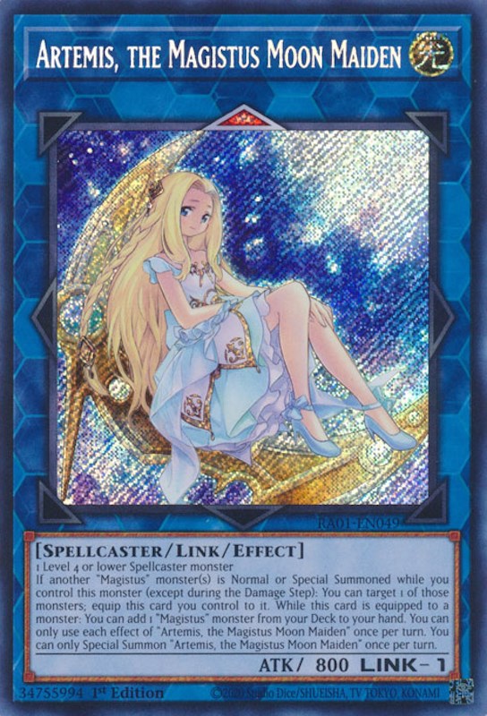 Artemis, the Magistus Moon Maiden [RA01-EN049] Secret Rare | Event Horizon Hobbies CA