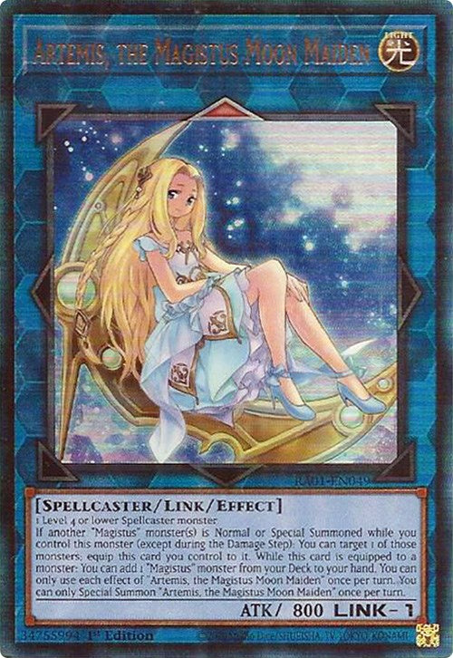 Artemis, the Magistus Moon Maiden [RA01-EN049] Prismatic Ultimate Rare | Event Horizon Hobbies CA