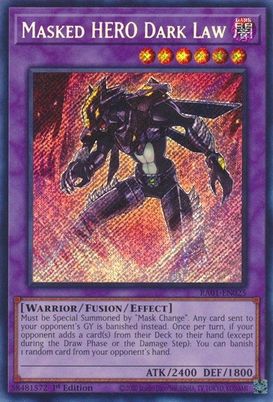 Masked HERO Dark Law [RA01-EN025] Secret Rare | Event Horizon Hobbies CA