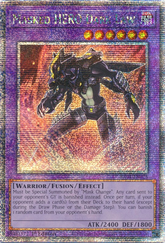 Masked HERO Dark Law [RA01-EN025] Quarter Century Secret Rare | Event Horizon Hobbies CA