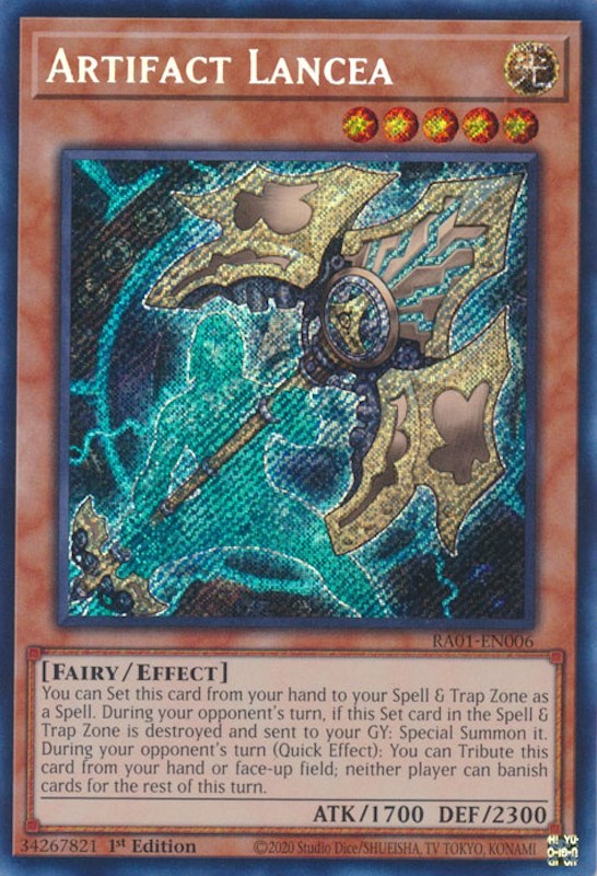 Artifact Lancea [RA01-EN006] Secret Rare | Event Horizon Hobbies CA