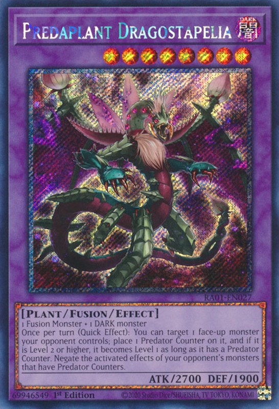 Predaplant Dragostapelia [RA01-EN027] Platinum Secret Rare | Event Horizon Hobbies CA