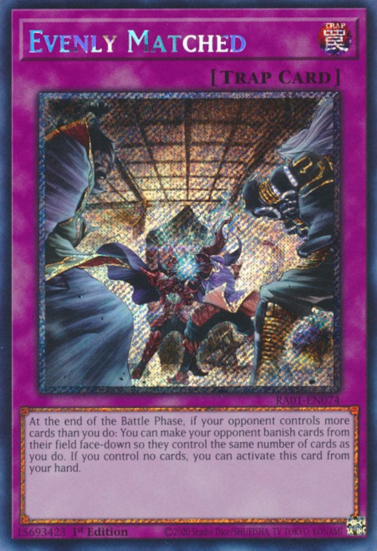 Evenly Matched [RA01-EN074] Platinum Secret Rare | Event Horizon Hobbies CA