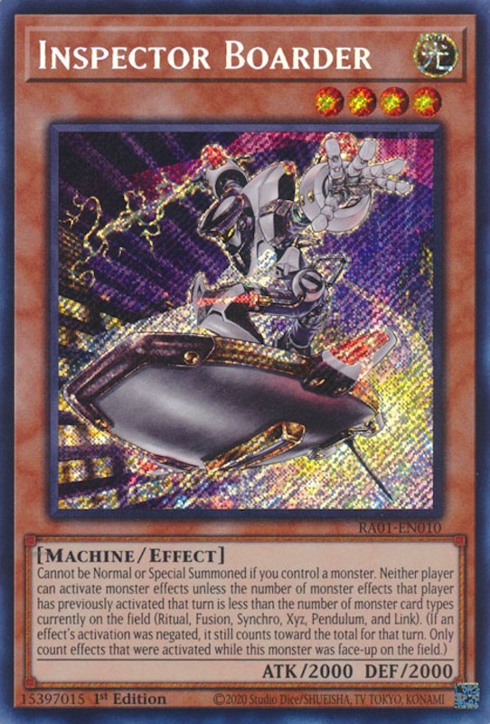 Inspector Boarder [RA01-EN010] Secret Rare | Event Horizon Hobbies CA