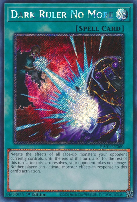 Dark Ruler No More [RA01-EN060] Platinum Secret Rare | Event Horizon Hobbies CA