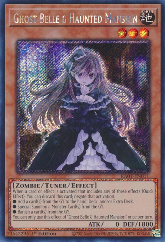 Ghost Belle & Haunted Mansion [RA01-EN011] Platinum Secret Rare | Event Horizon Hobbies CA