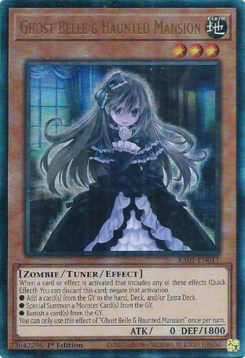 Ghost Belle & Haunted Mansion [RA01-EN011] Prismatic Ultimate Rare | Event Horizon Hobbies CA