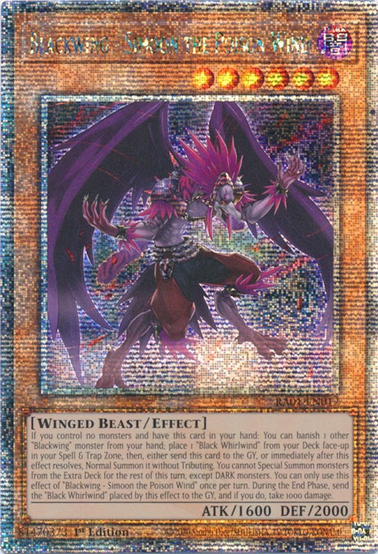 Blackwing - Simoon the Poison Wind [RA01-EN012] Quarter Century Secret Rare | Event Horizon Hobbies CA