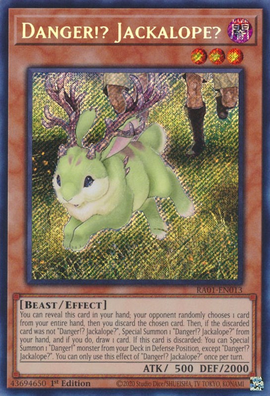 Danger!? Jackalope? [RA01-EN013] Secret Rare | Event Horizon Hobbies CA