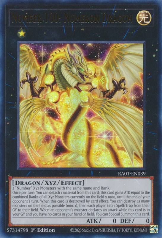 Number 100: Numeron Dragon [RA01-EN039] Ultra Rare | Event Horizon Hobbies CA