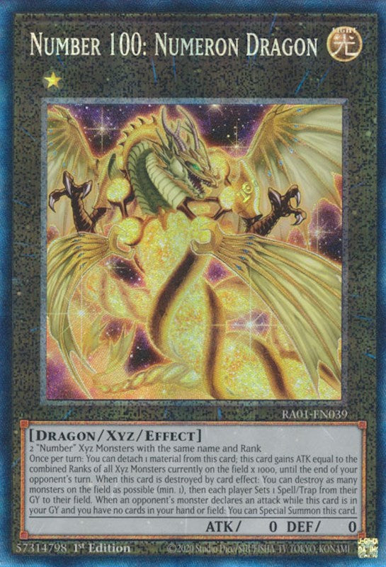 Number 100: Numeron Dragon [RA01-EN039] Prismatic Collector's Rare | Event Horizon Hobbies CA