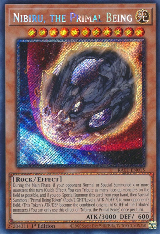 Nibiru, the Primal Being [RA01-EN015] Platinum Secret Rare | Event Horizon Hobbies CA