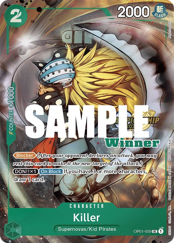 Killer (CS 2023 Top Players Pack) [Winner] [One Piece Promotion Cards] | Event Horizon Hobbies CA