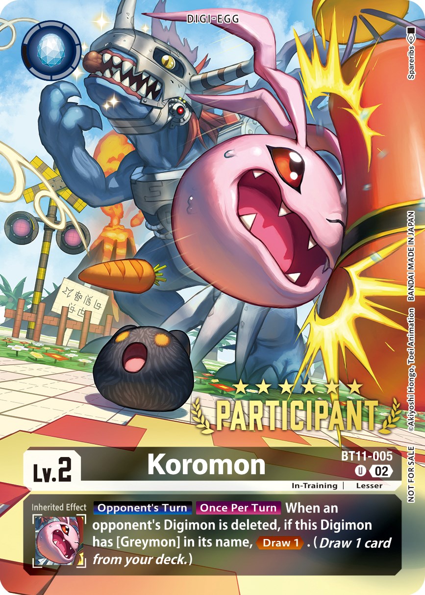 Koromon [BT11-005] (Digimon 3-On-3 November 2023 Participation) [Dimensional Phase] | Event Horizon Hobbies CA