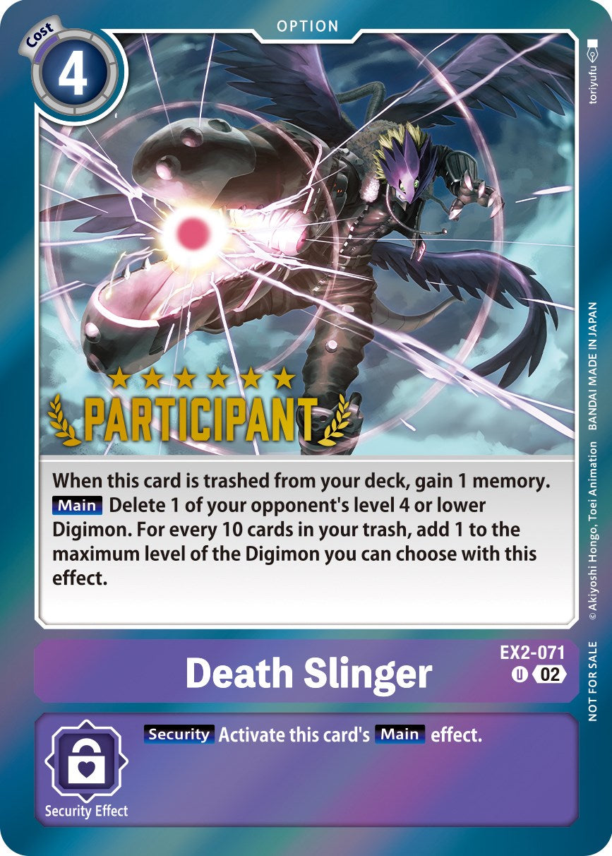 Death Slinger [EX2-071] (Digimon 3-On-3 November 2023 Participation) [Digital Hazard] | Event Horizon Hobbies CA