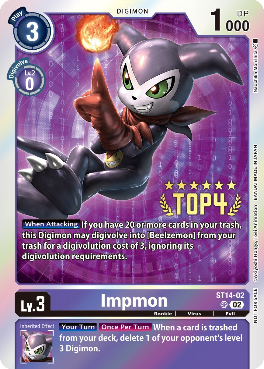 Impmon [ST14-02] (Digimon 3-On-3 November 2023 Top 4) [Starter Deck: Beelzemon Advanced Deck Set] | Event Horizon Hobbies CA