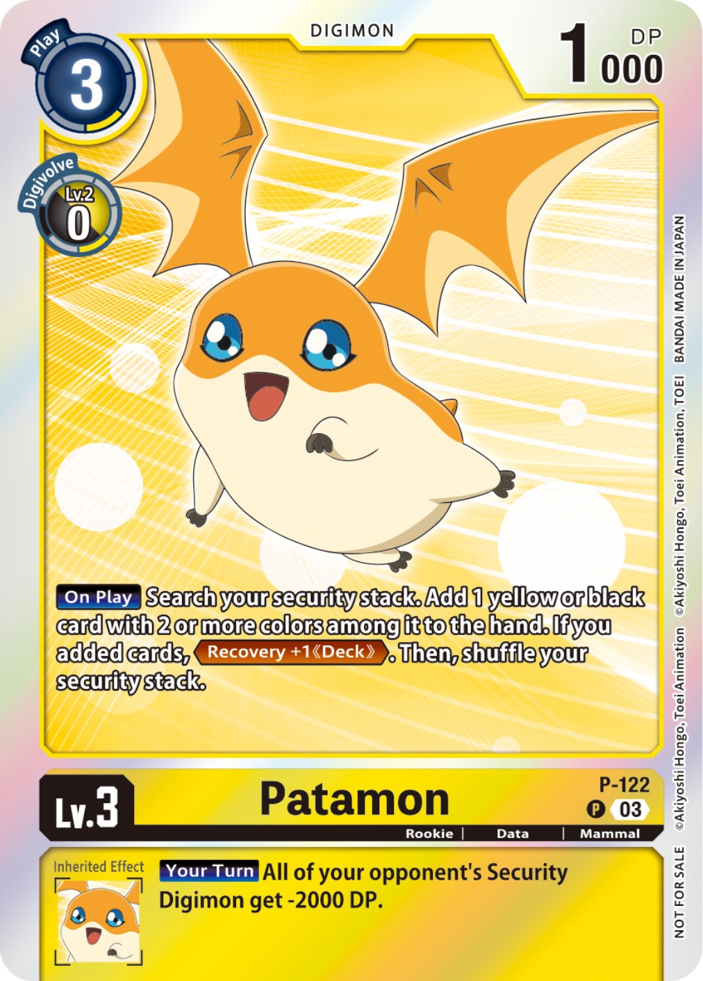 Patamon [P-122] (Tamer Party Pack -The Beginning- Ver. 2.0) [Promotional Cards] | Event Horizon Hobbies CA