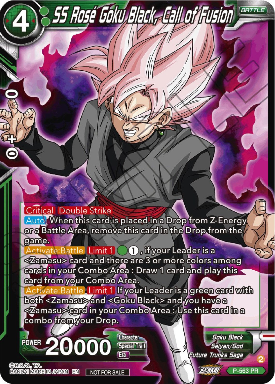 SS Rose Goku Black, Call of Fusion (Zenkai Series Tournament Pack Vol.6) (P-563) [Tournament Promotion Cards] | Event Horizon Hobbies CA