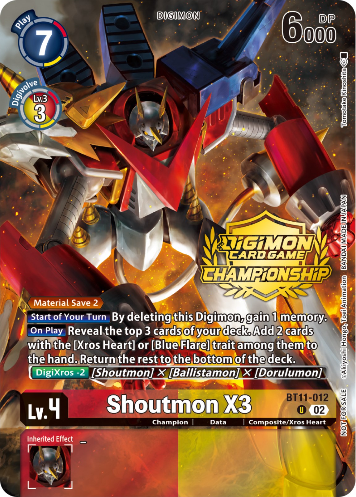 Shoutmon X3 [BT11-012] (Championship 2023 Tamers Pack) [Dimensional Phase Promos] | Event Horizon Hobbies CA