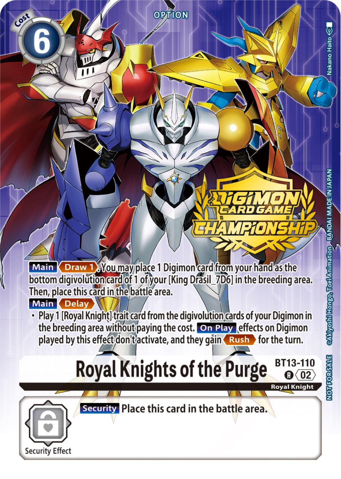 Royal Knights of the Purge [BT13-110] (Championship 2023 Tamers Pack) [Versus Royal Knights Promos] | Event Horizon Hobbies CA