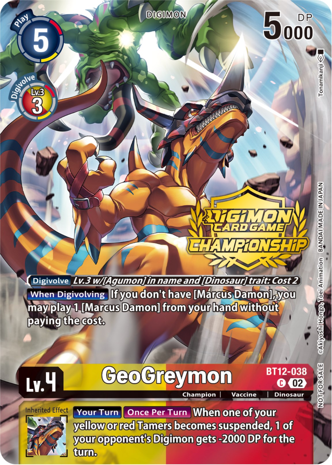 GeoGreymon [BT12-038] (Championship 2023 Tamers Pack) [Across Time Promos] | Event Horizon Hobbies CA