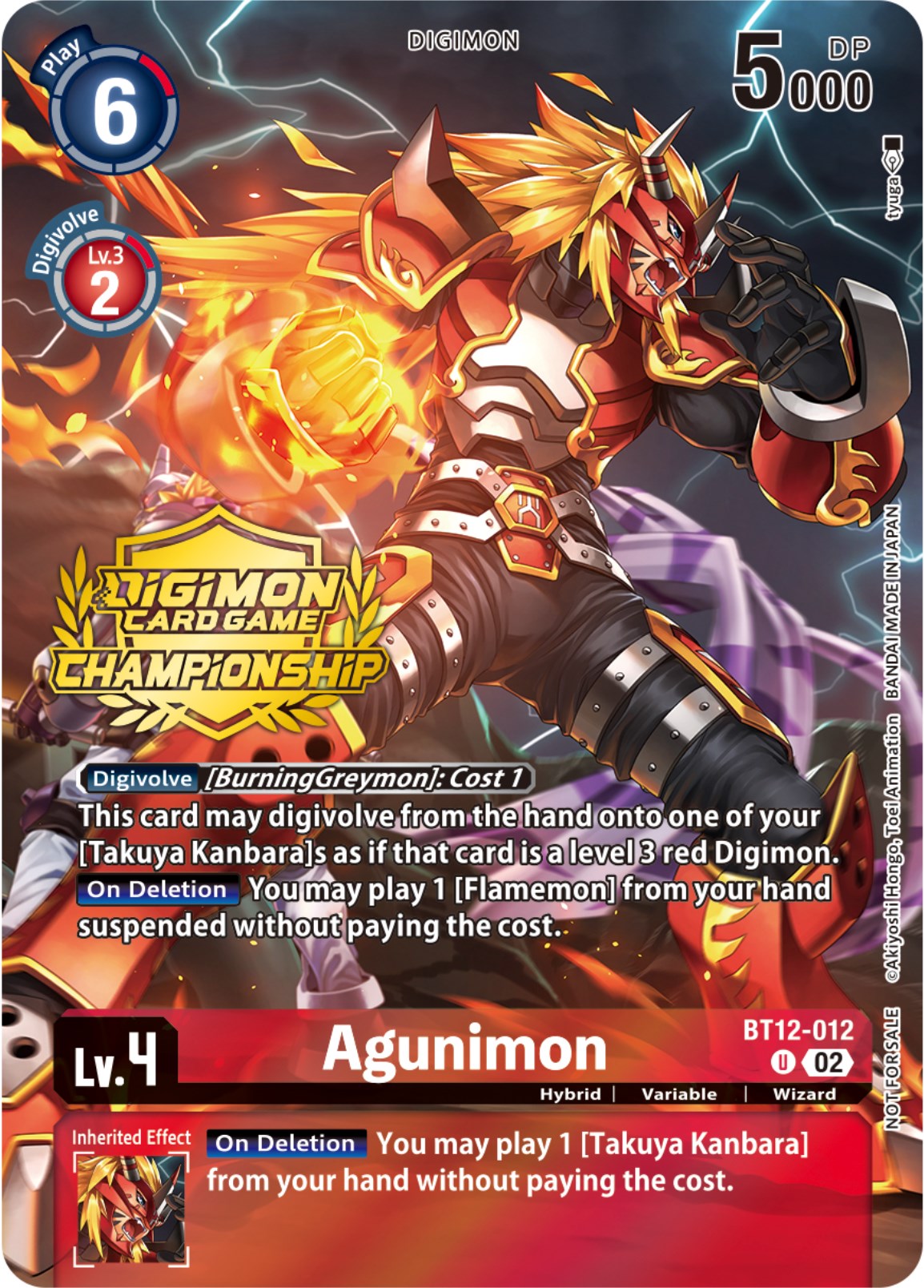 Agunimon [BT12-012] (Championship 2023 Tamers Pack) [Across Time Promos] | Event Horizon Hobbies CA