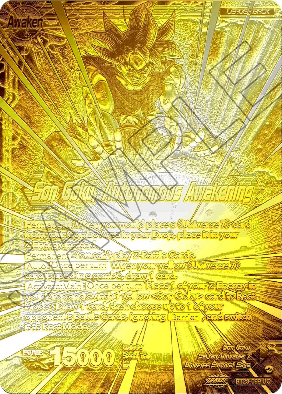 SSB Son Goku // Son Goku, Autonomous Awakening (2023 Championship Finals) (Gold Metal Foil) (BT23-099) [Tournament Promotion Cards] | Event Horizon Hobbies CA