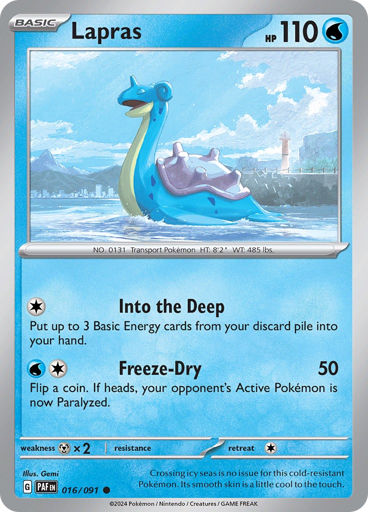 Lapras (016/091) [Scarlet & Violet: Paldean Fates] | Event Horizon Hobbies CA