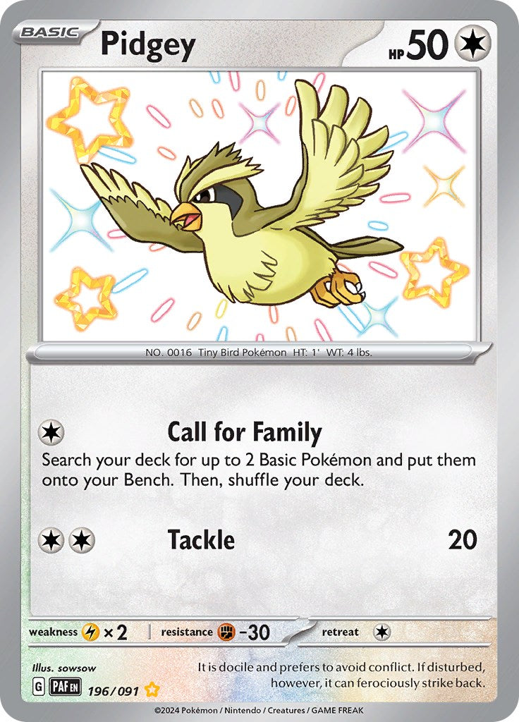 Pidgey (196/091) [Scarlet & Violet: Paldean Fates] | Event Horizon Hobbies CA