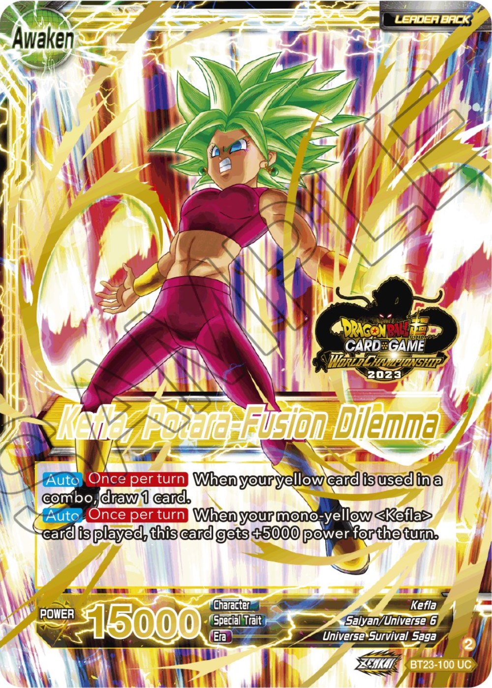 Kale & Caulifla // Kefla, Potara-Fusion Dilemma (2023 Worlds ZENKAI 06 Leader Set) (BT23-100) [Tournament Promotion Cards] | Event Horizon Hobbies CA