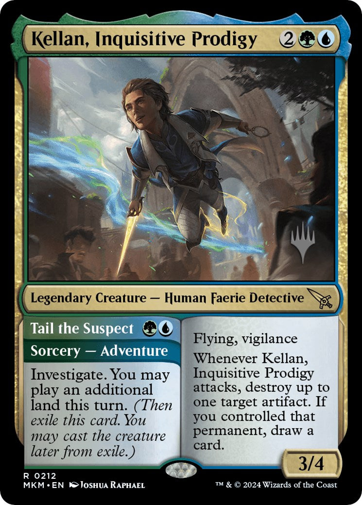 Kellan, Inquisitive Prodigy // Tail the Suspect (Promo Pack) [Murders at Karlov Manor Promos] | Event Horizon Hobbies CA