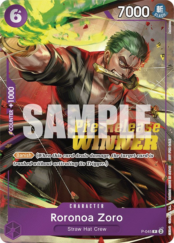 Roronoa Zoro (OP-06 Pre-Release Tournament) [Winner] [One Piece Promotion Cards] | Event Horizon Hobbies CA