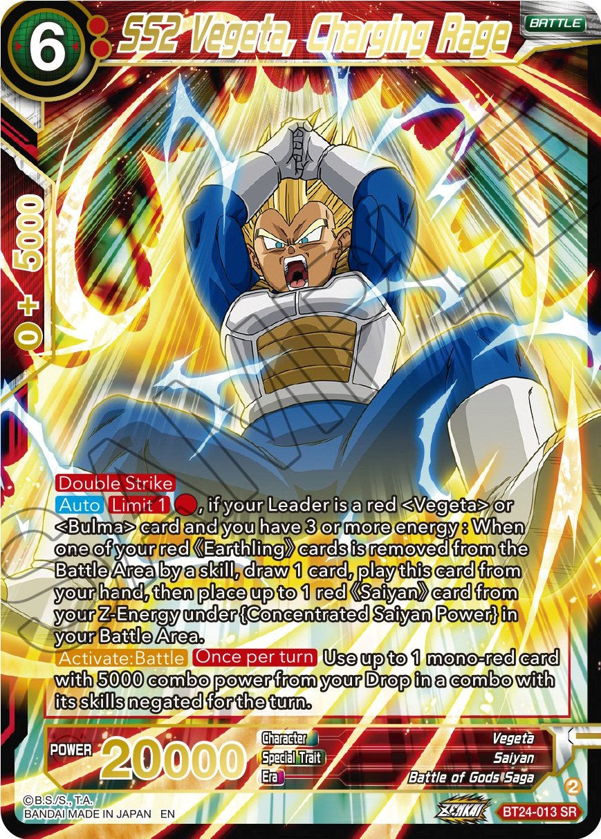 SS2 Vegeta, Charging Rage (BT24-013) [Beyond Generations] | Event Horizon Hobbies CA