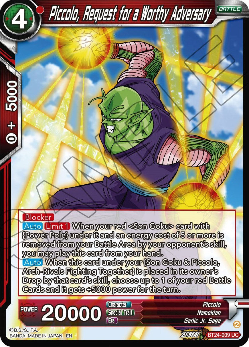 Piccolo, Request for a Worthy Adversary (BT24-009) [Beyond Generations] | Event Horizon Hobbies CA