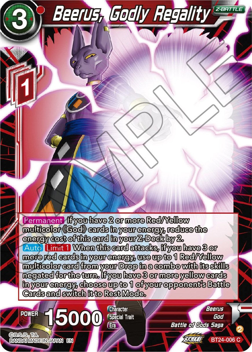 Beerus, Godly Regality (BT24-006) [Beyond Generations] | Event Horizon Hobbies CA