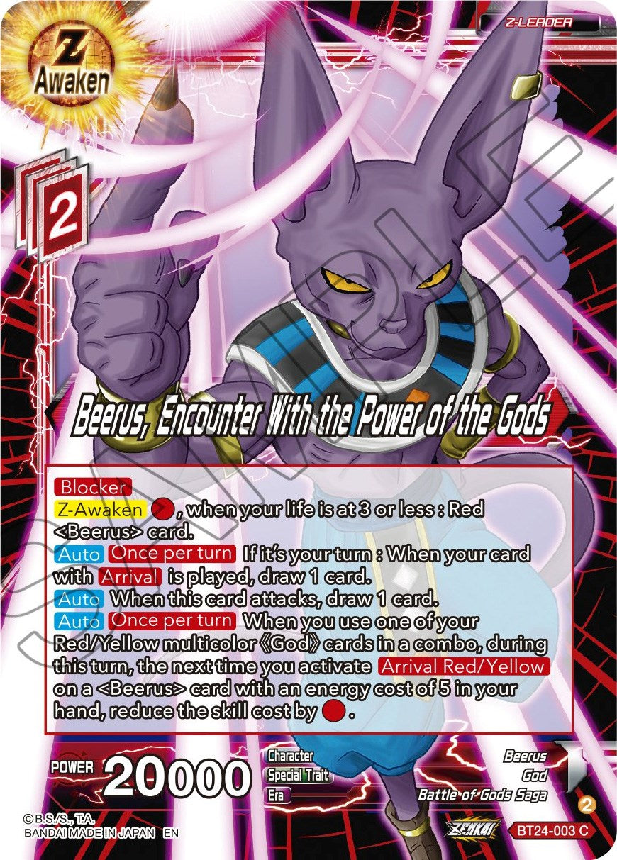 Beerus, Encounter With the Power of the Gods (BT24-003) [Beyond Generations] | Event Horizon Hobbies CA