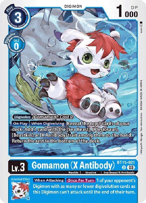 Gomamon (X Antibody) [BT15-021] [Exceed Apocalypse] | Event Horizon Hobbies CA