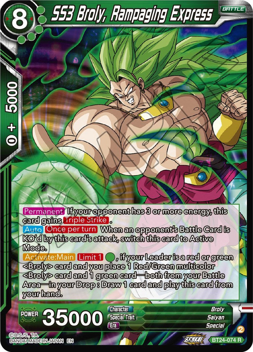 SS3 Broly, Rampaging Express (BT24-074) [Beyond Generations] | Event Horizon Hobbies CA