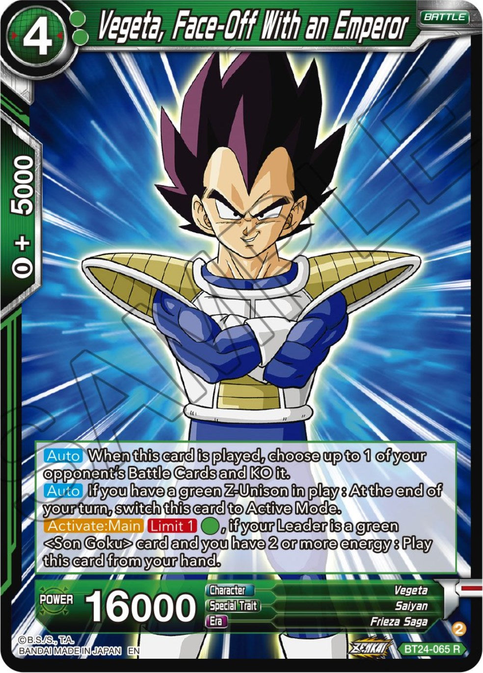 Vegeta, Face-Off With an Emperor (BT24-065) [Beyond Generations] | Event Horizon Hobbies CA