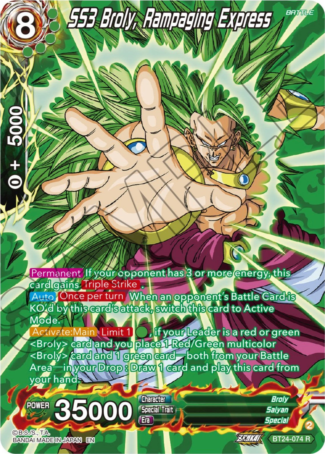 SS3 Broly, Rampaging Express (Collector Booster) (BT24-074) [Beyond Generations] | Event Horizon Hobbies CA