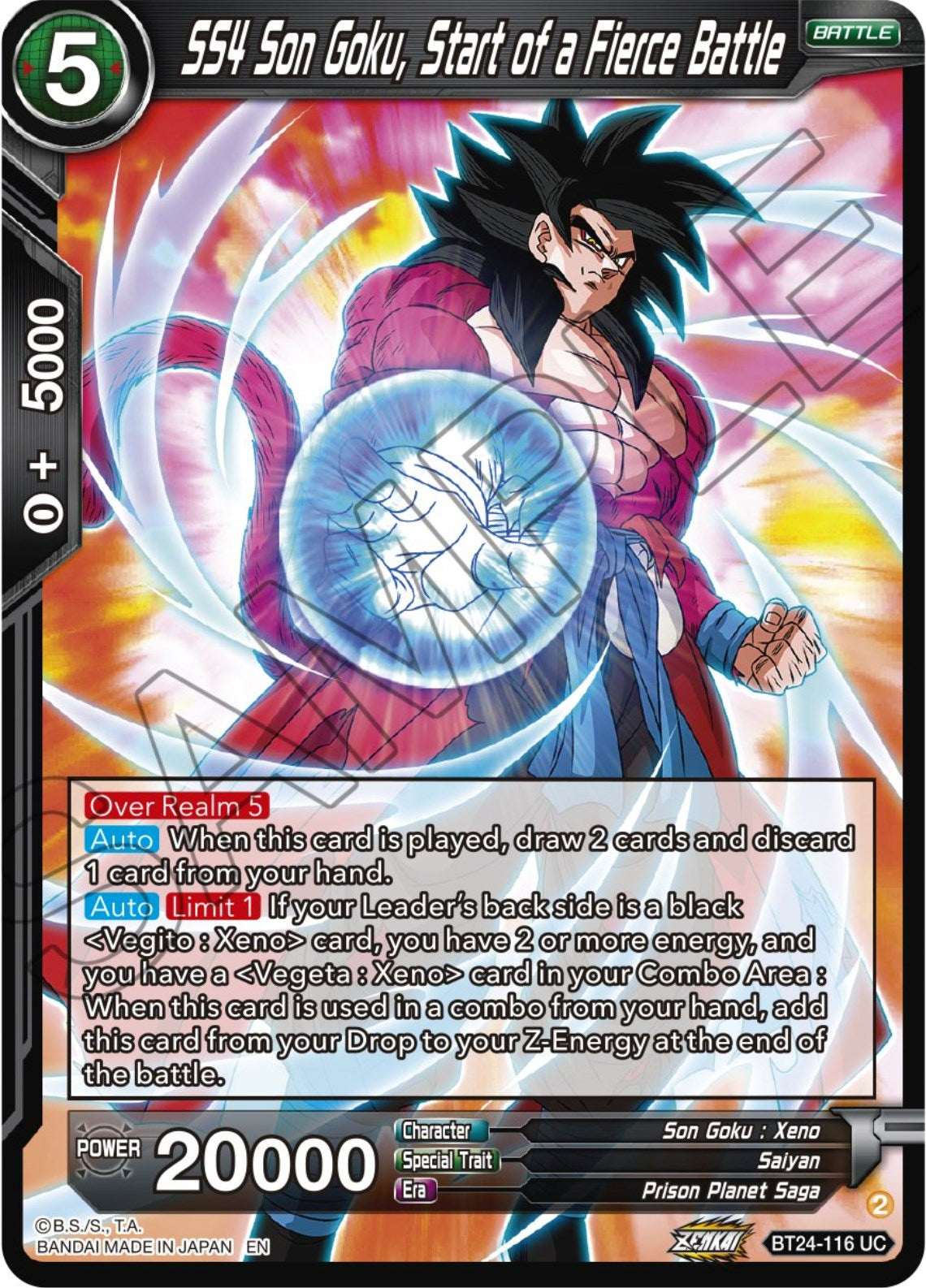 SS4 Son Goku, Starts of a Fierce Battle (BT24-116) [Beyond Generations] | Event Horizon Hobbies CA