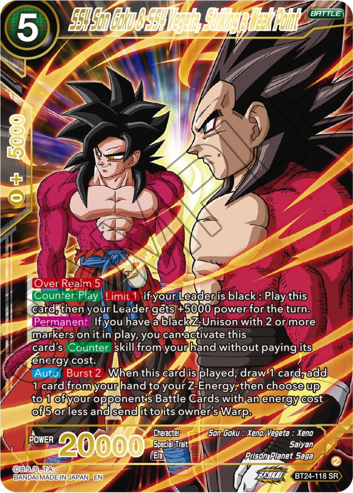 SS4 Son Goku & SS4 Vegeta, Striking a Weak Point (BT24-118) [Beyond Generations] | Event Horizon Hobbies CA