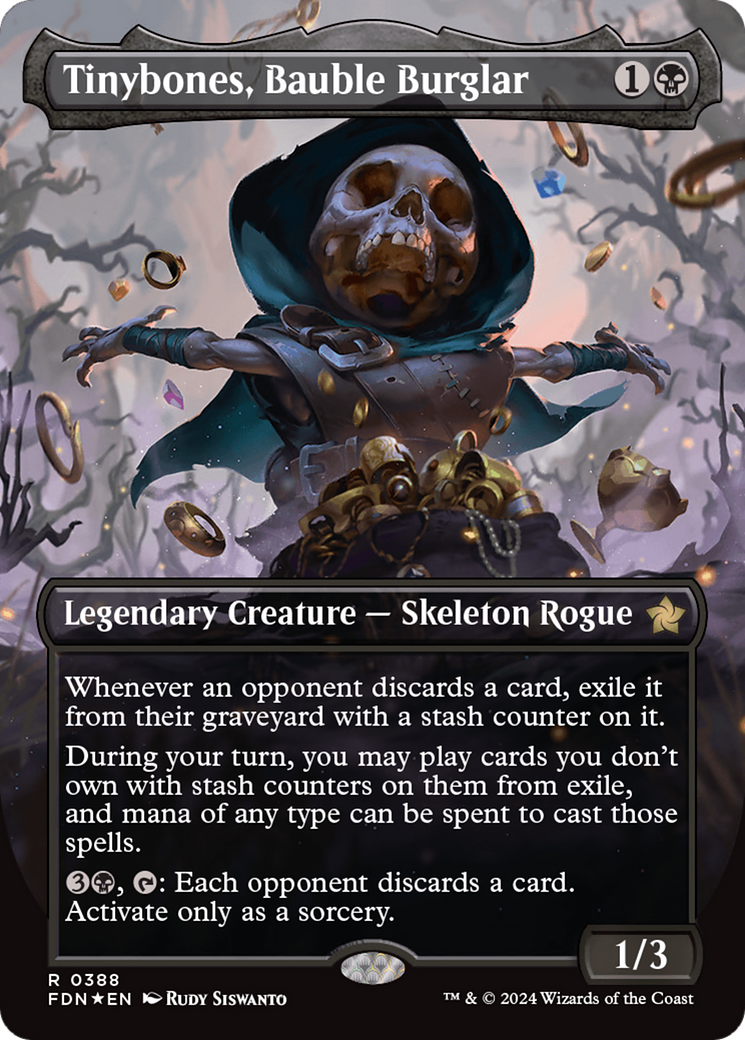 Tinybones, Bauble Burglar (Borderless) (Mana Foil) [Foundations] | Event Horizon Hobbies CA