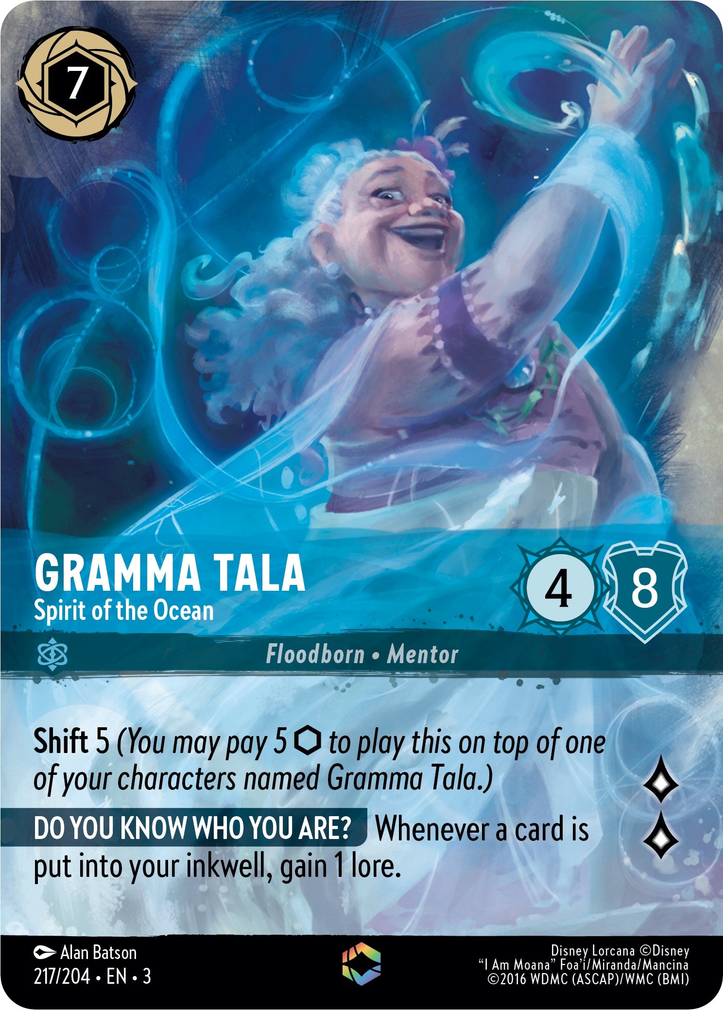 Gramma Tala - Spirit of the Ocean (Alternate Art) (217/204) [Into the Inklands] | Event Horizon Hobbies CA