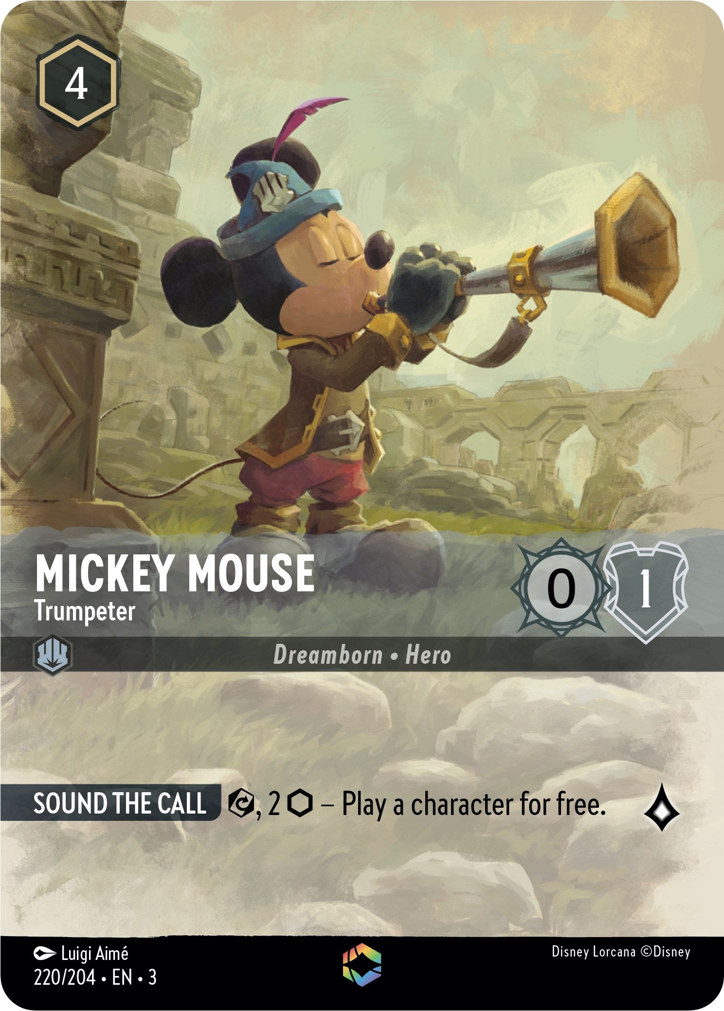 Mickey Mouse -Trumpeter (Alternate Art) (220/204) [Into the Inklands] | Event Horizon Hobbies CA